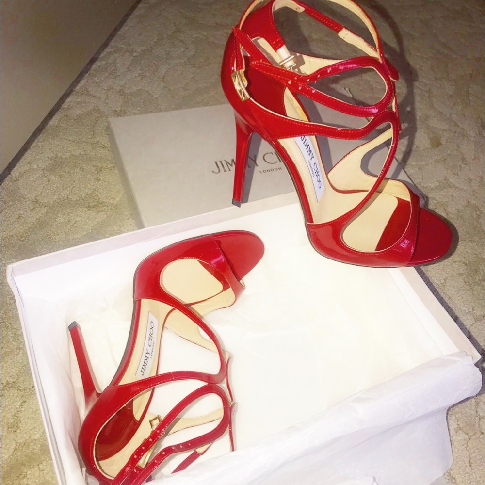 Jimmy choo red  lance 38
